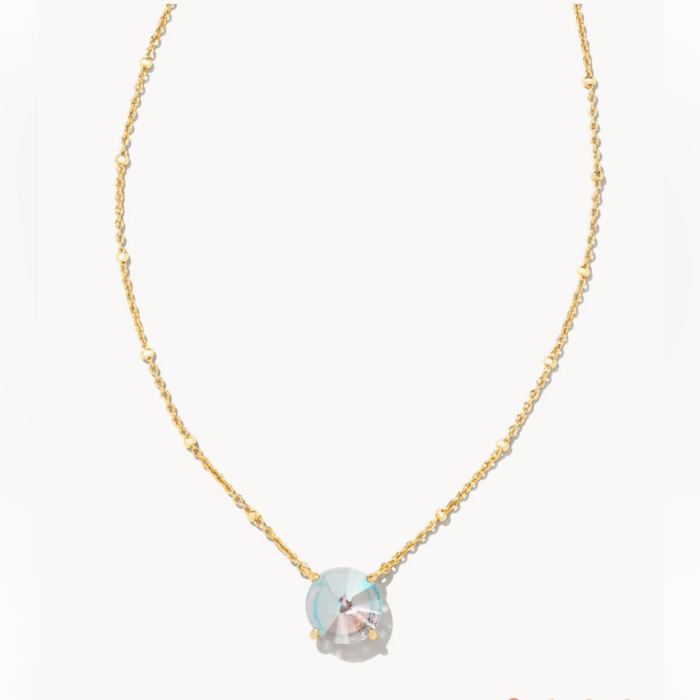 Jolie Gold Pendant Necklace in Dichroic Glass